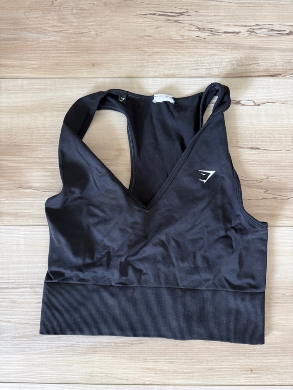 Gymshark Black V-Neck Seamless Sports Bra